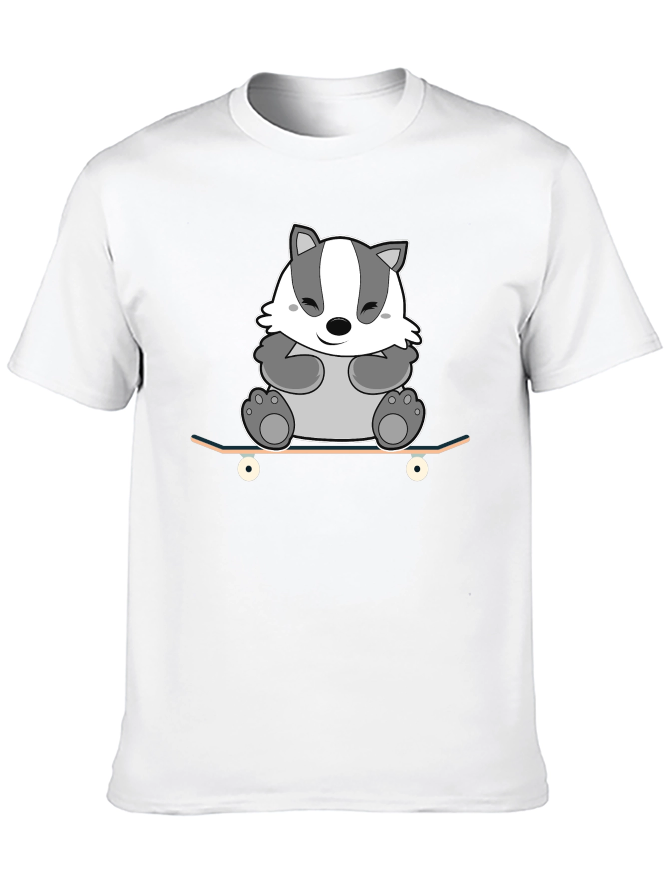 Badger Skateboarder Tee - Cool Cartoon Graphic Shirt