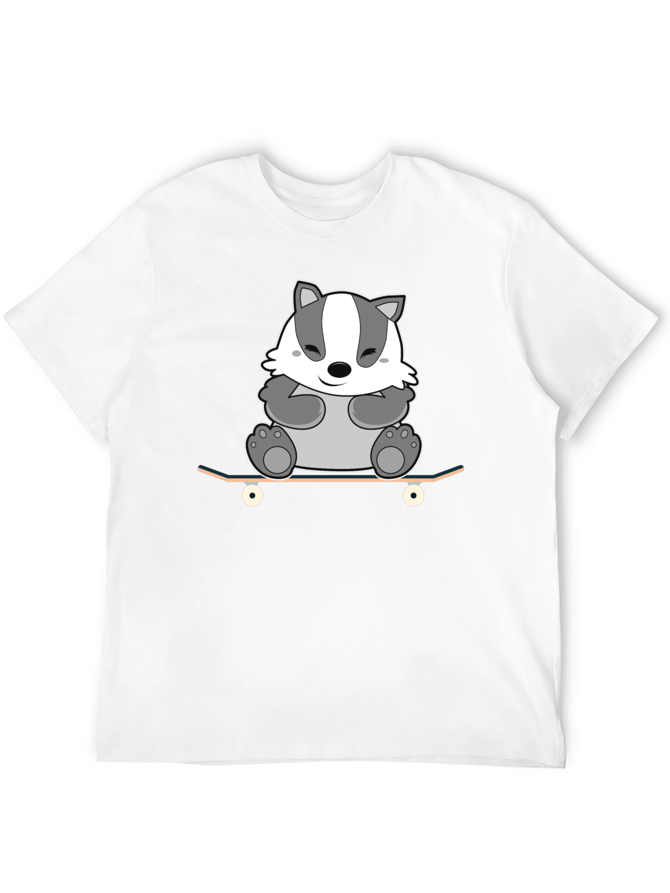 Badger Skateboarder Tee - Cool Cartoon Graphic Shirt