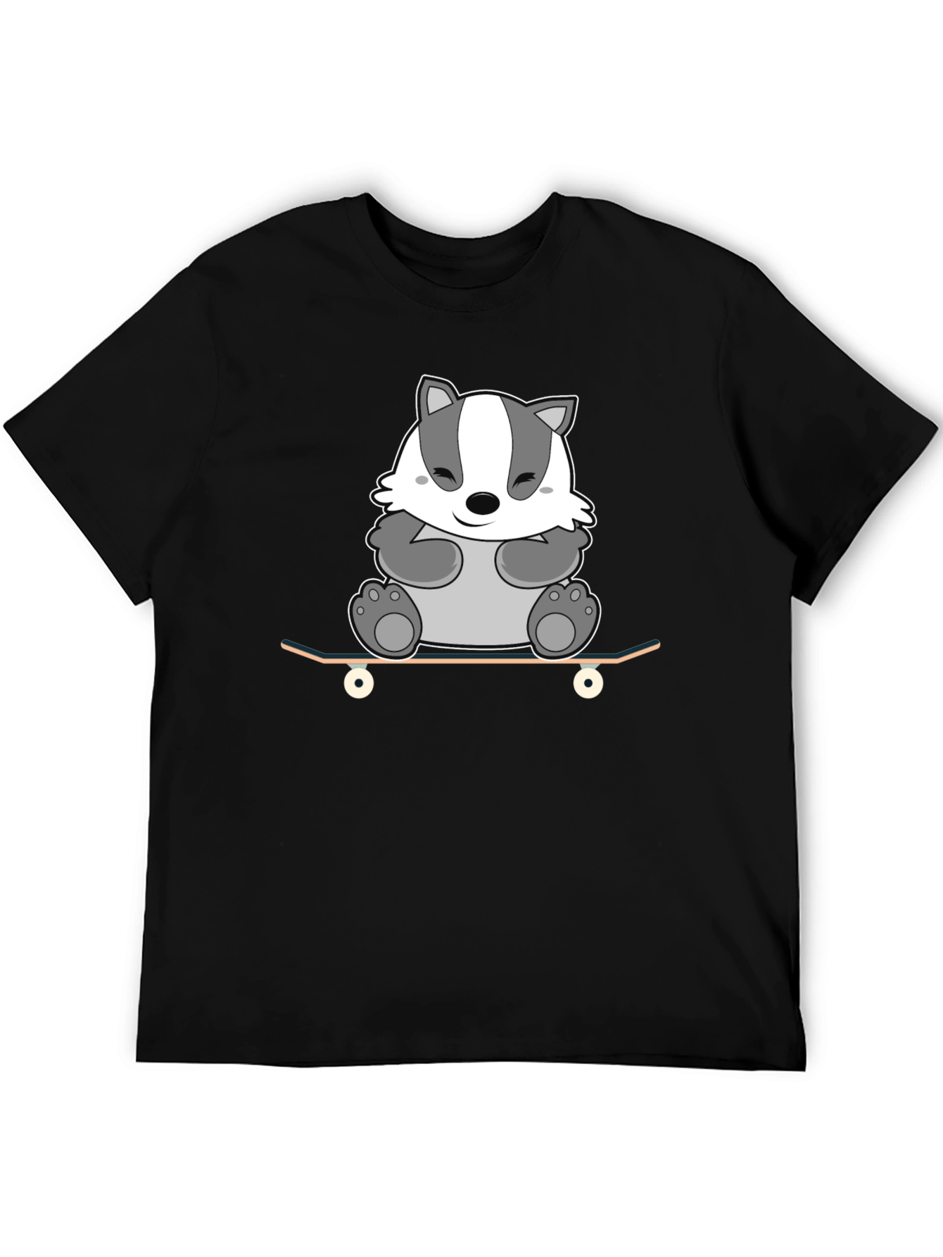 Badger Skateboarder Tee - Cool Cartoon Graphic Shirt