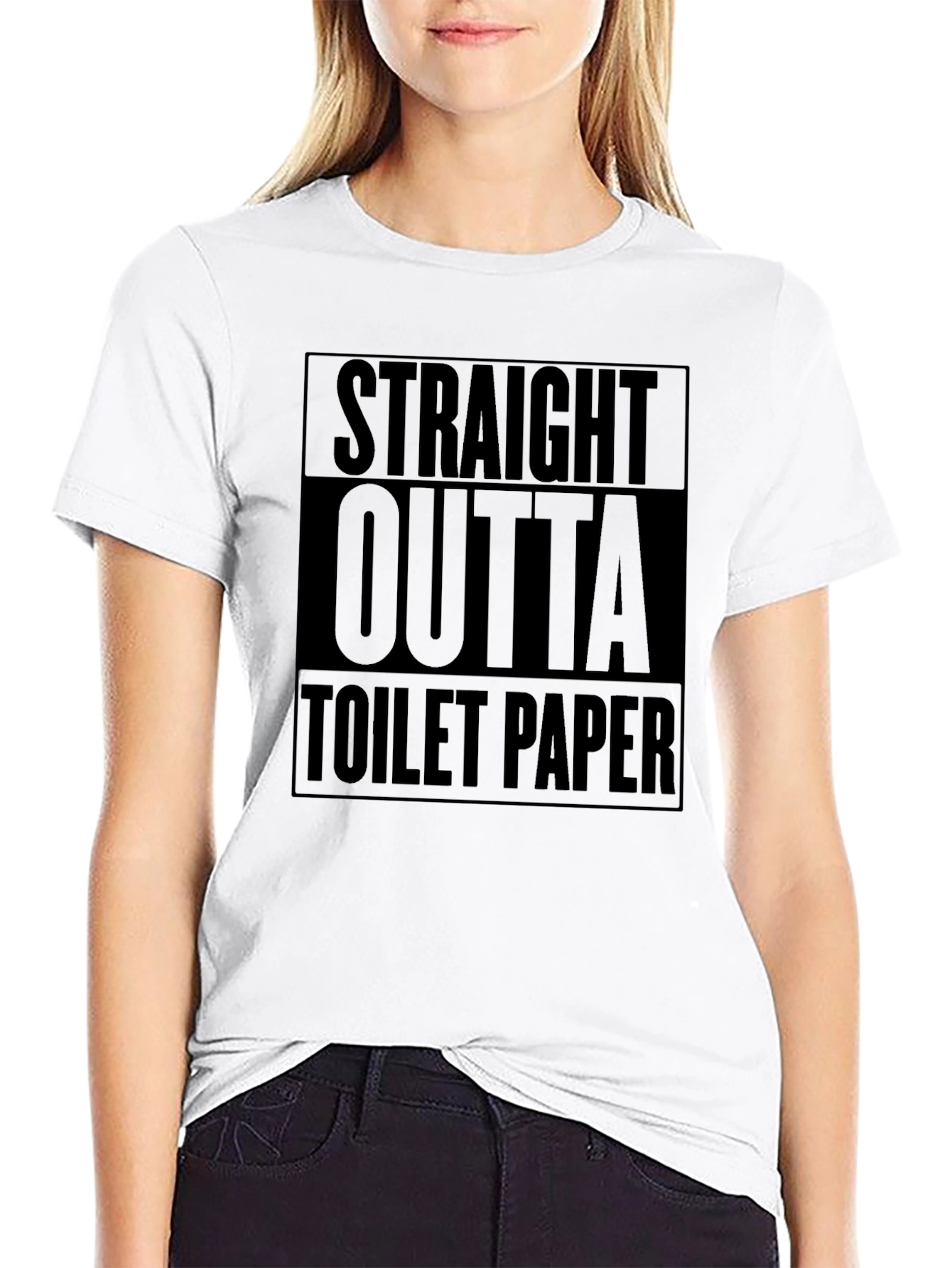 Straight Outta Toilet Paper Black Humor Tee