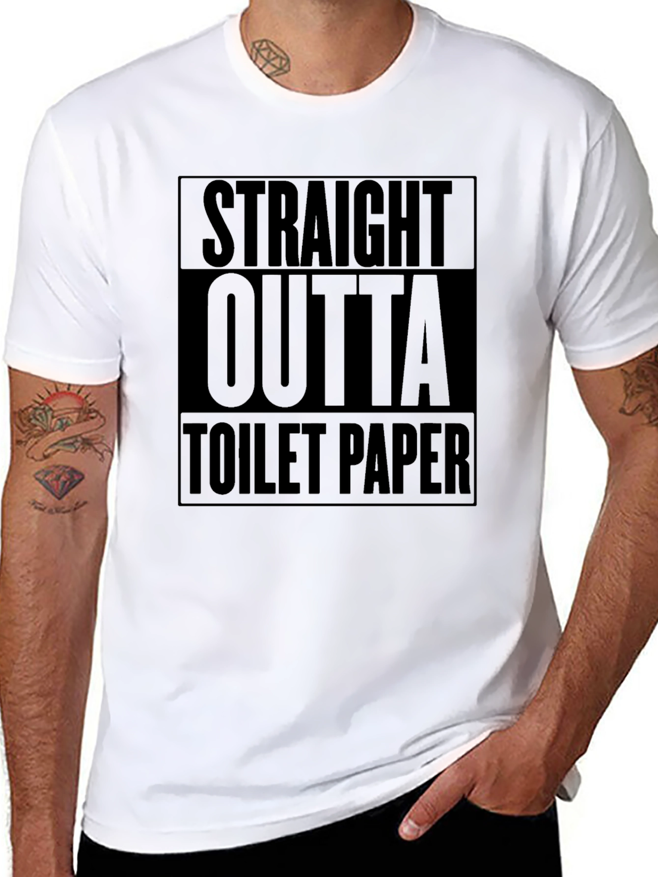 Straight Outta Toilet Paper Black Humor Tee