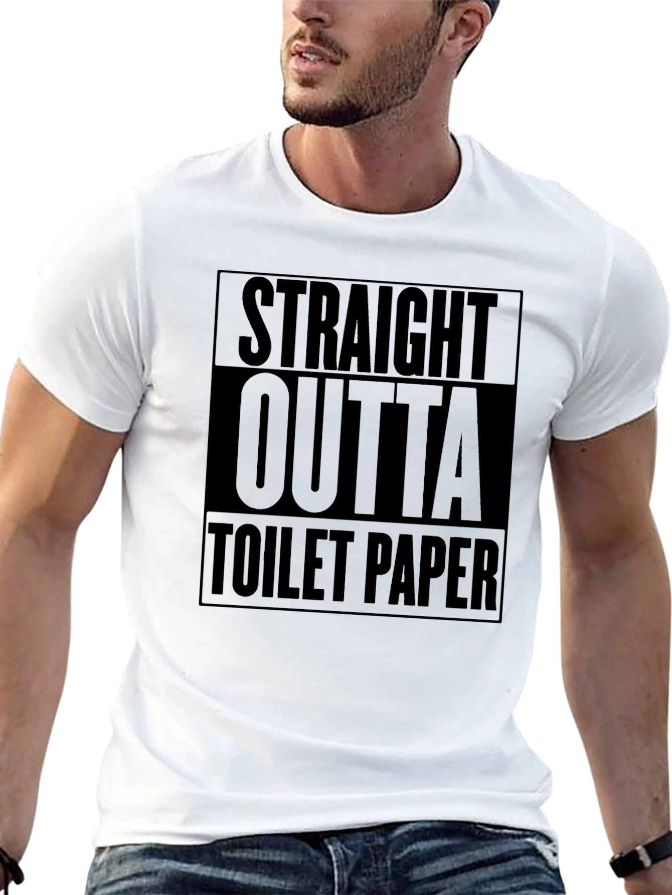 Straight Outta Toilet Paper Black Humor Tee