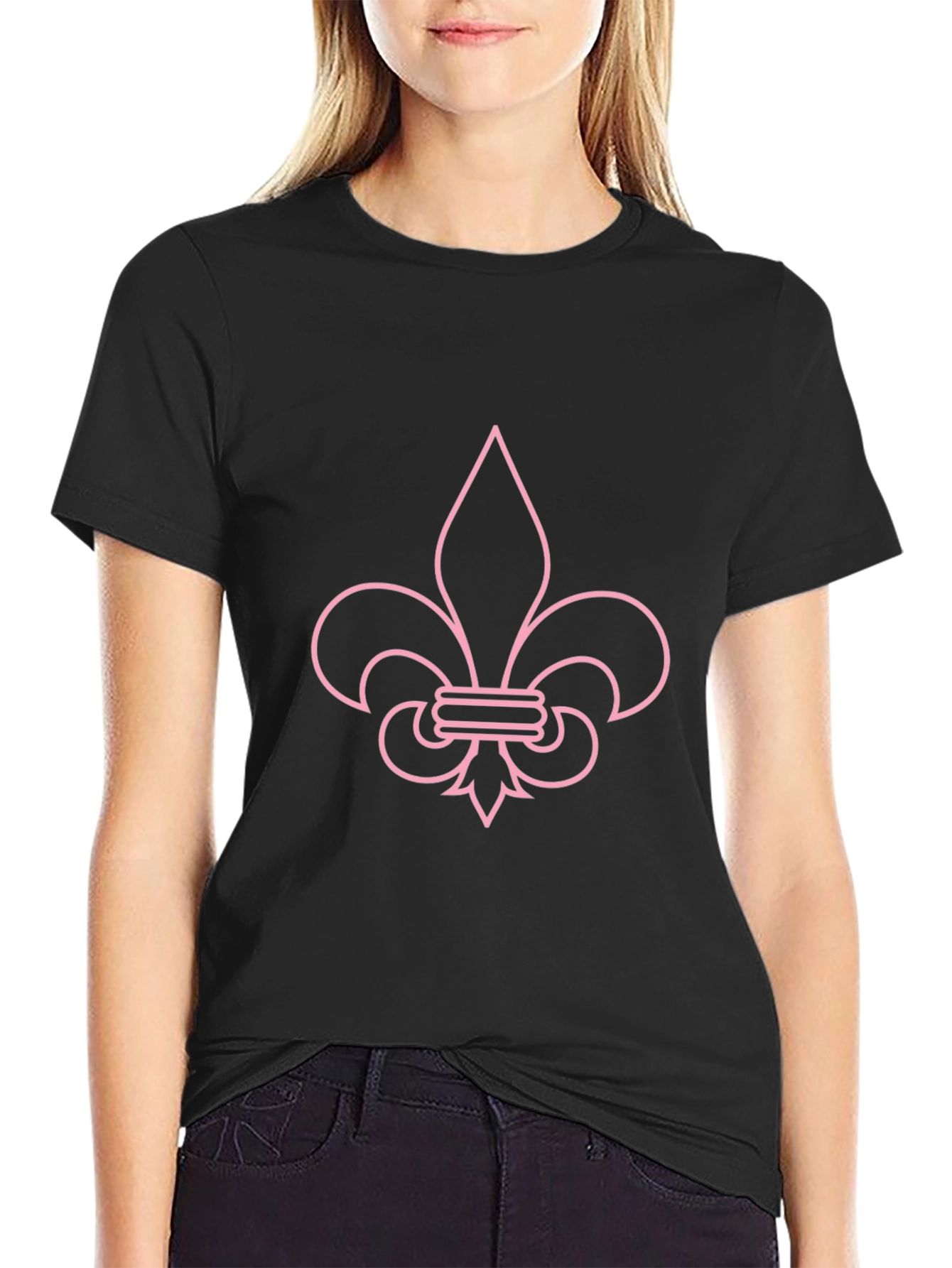 Pink Fleur-de-lis Graphic Tee