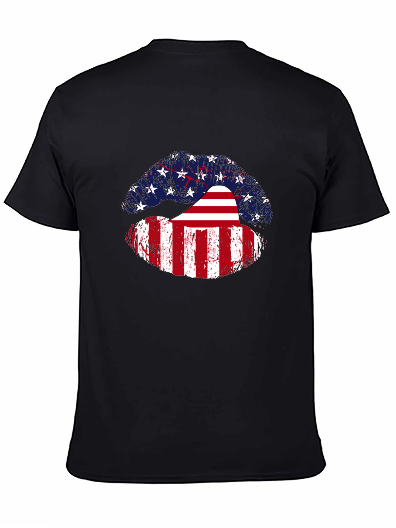 USA Flag Lips Graphic Tee - Patriotic Pride
