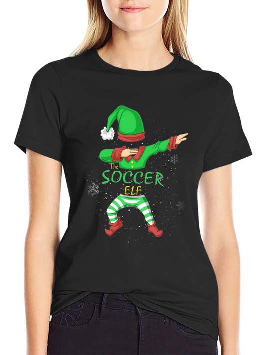 The Soccer Elf Dab Black T-Shirt