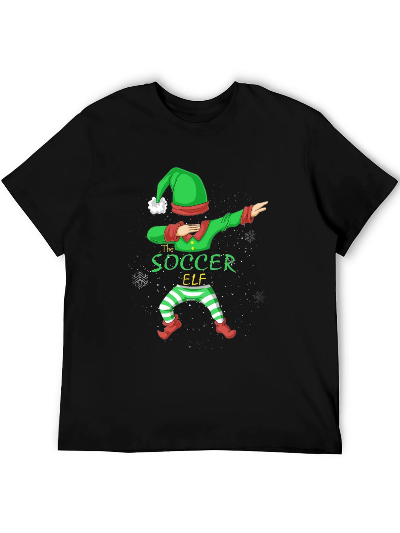 The Soccer Elf Dab Black T-Shirt