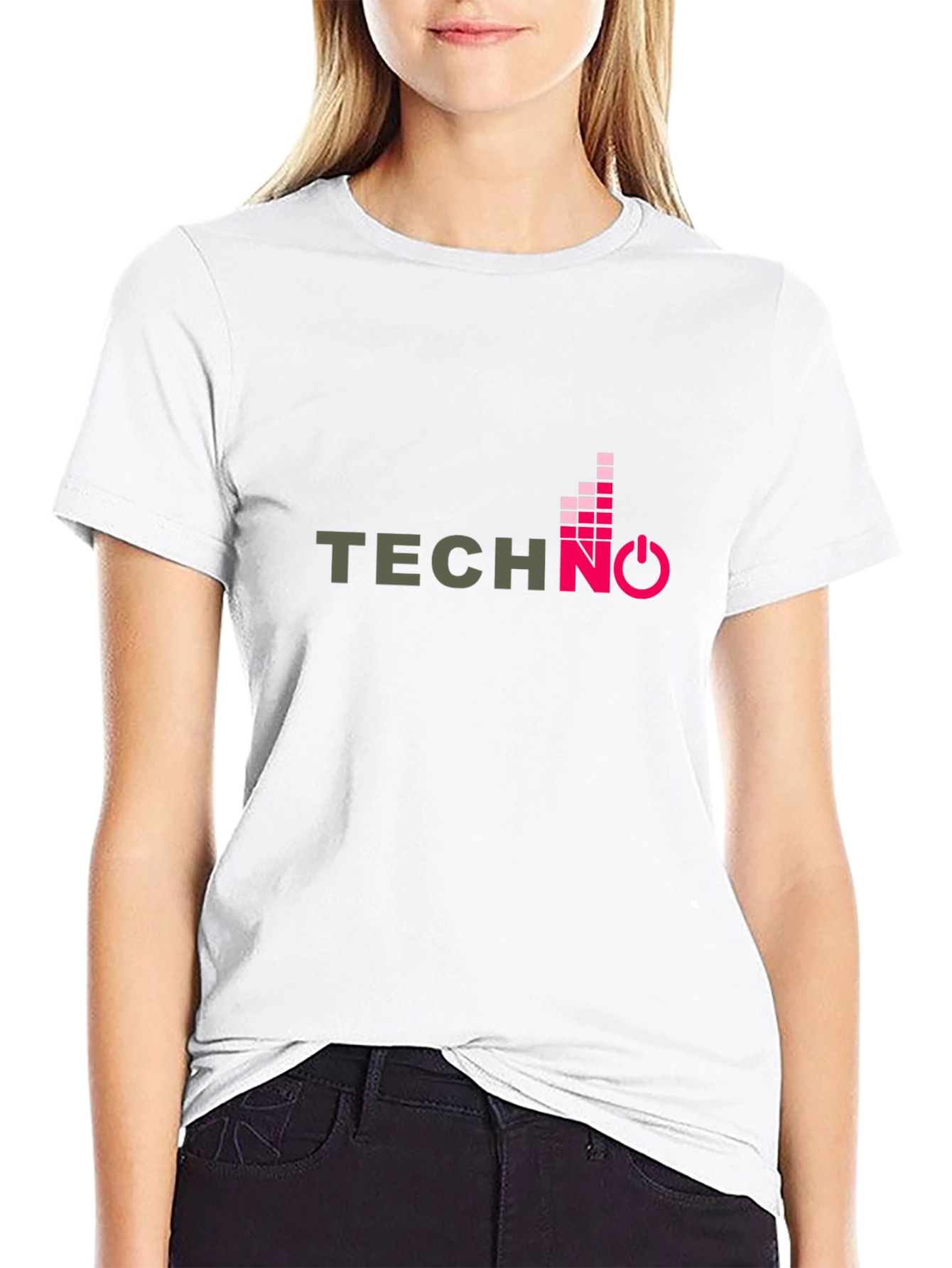 Techno Music Graphic Print Black T-Shirt