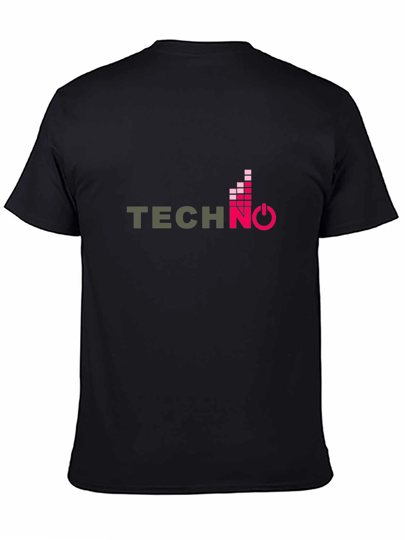 Techno Music Graphic Print Black T-Shirt
