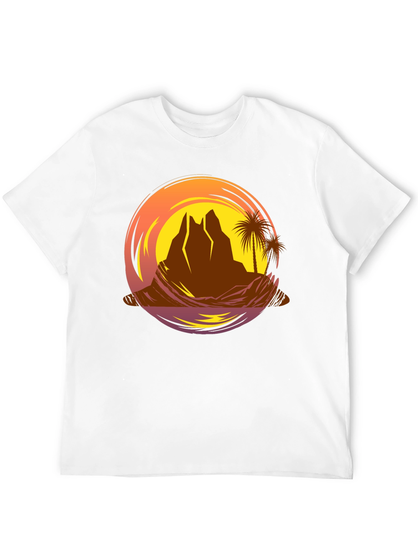Sunset Desert Island T-Shirt - Graphic Tee
