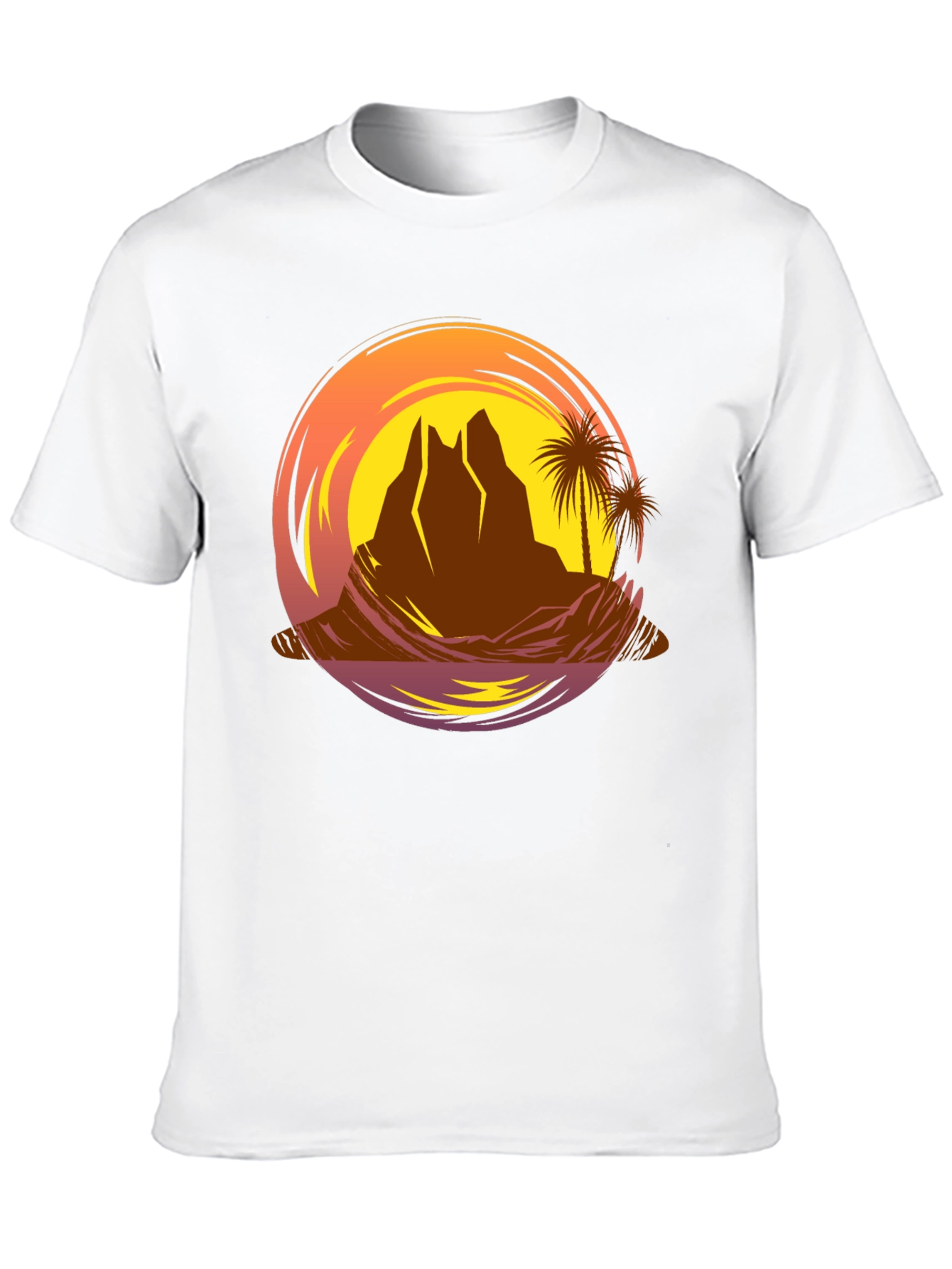Sunset Desert Island T-Shirt - Graphic Tee