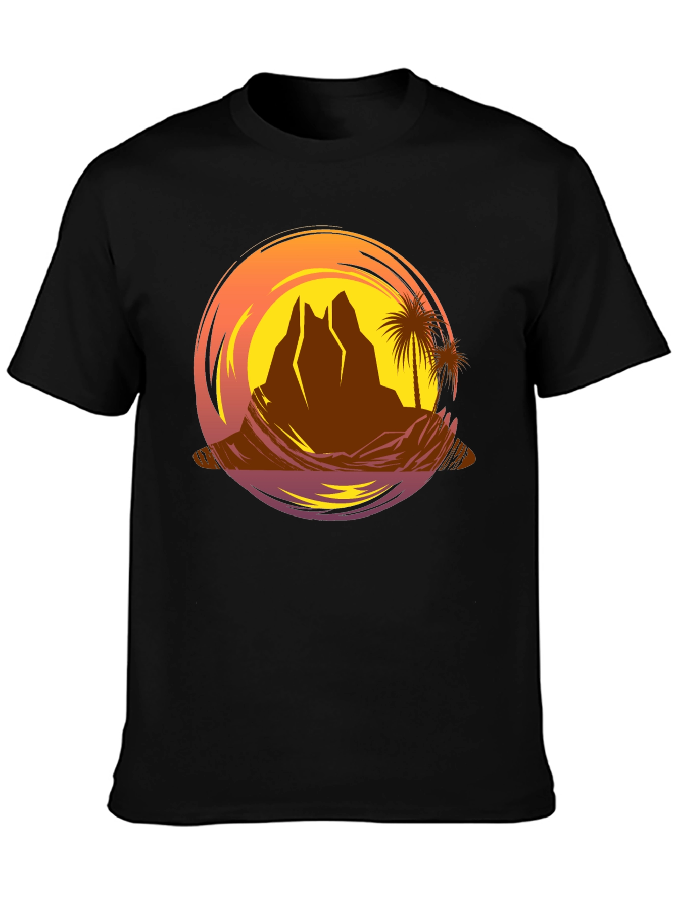 Sunset Desert Island T-Shirt - Graphic Tee