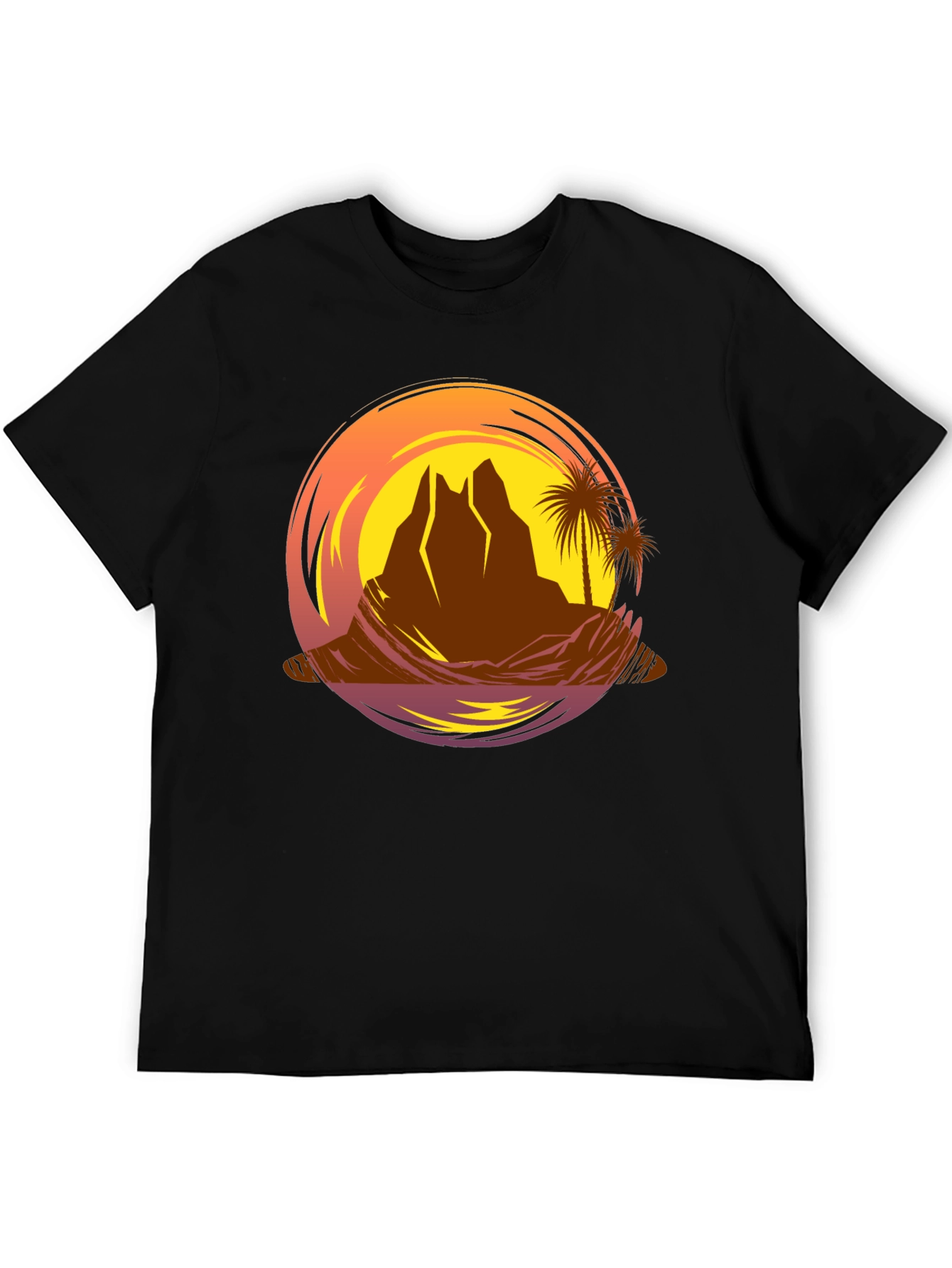 Sunset Desert Island T-Shirt - Graphic Tee