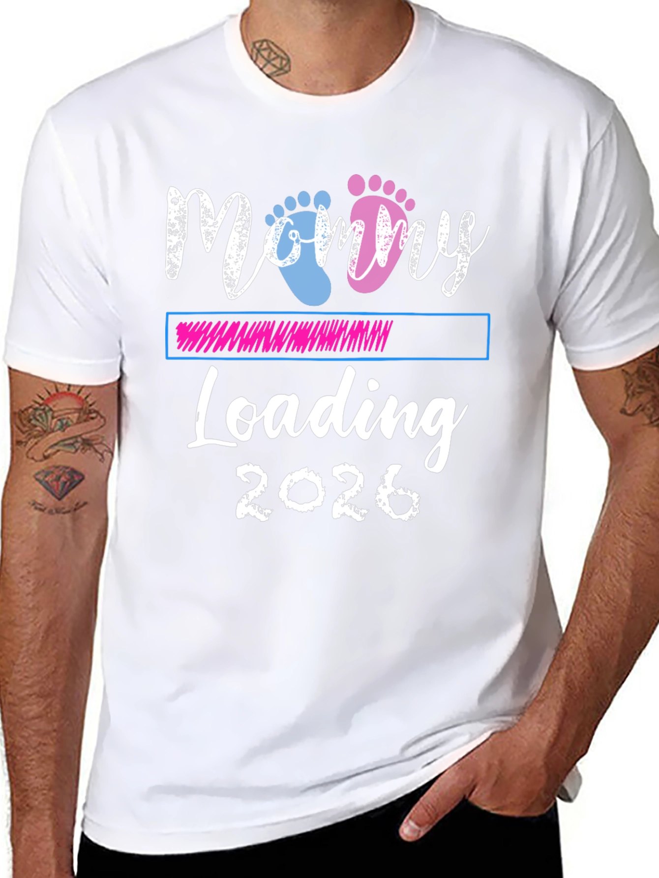 Mommy Loading 2026 Pregnancy Announcement T-Shirt