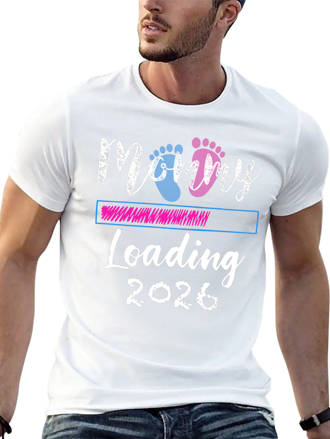 Mommy Loading 2026 Pregnancy Announcement T-Shirt