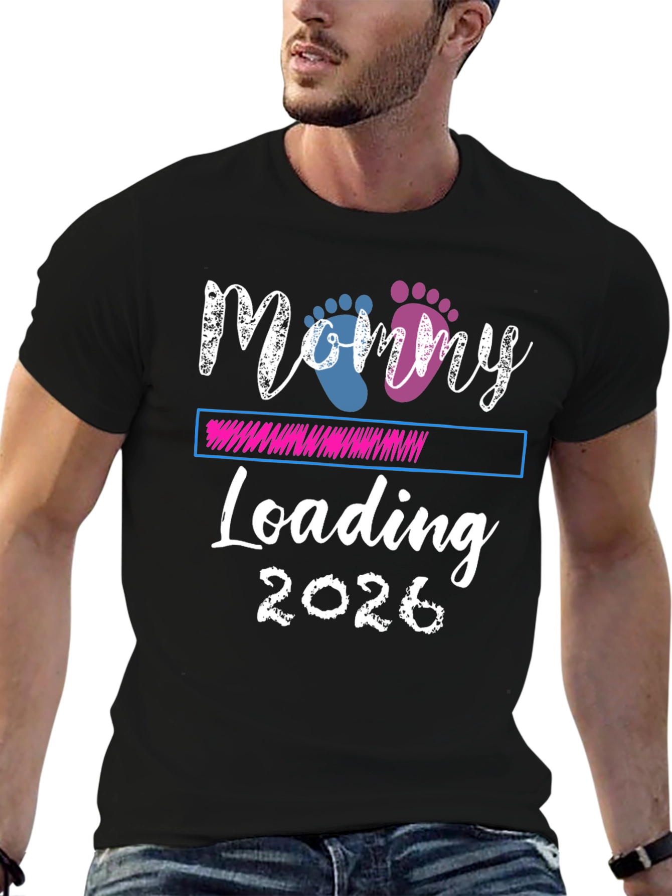 Mommy Loading 2026 Pregnancy Announcement T-Shirt