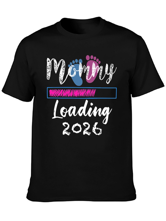 Mommy Loading 2026 Pregnancy Announcement T-Shirt