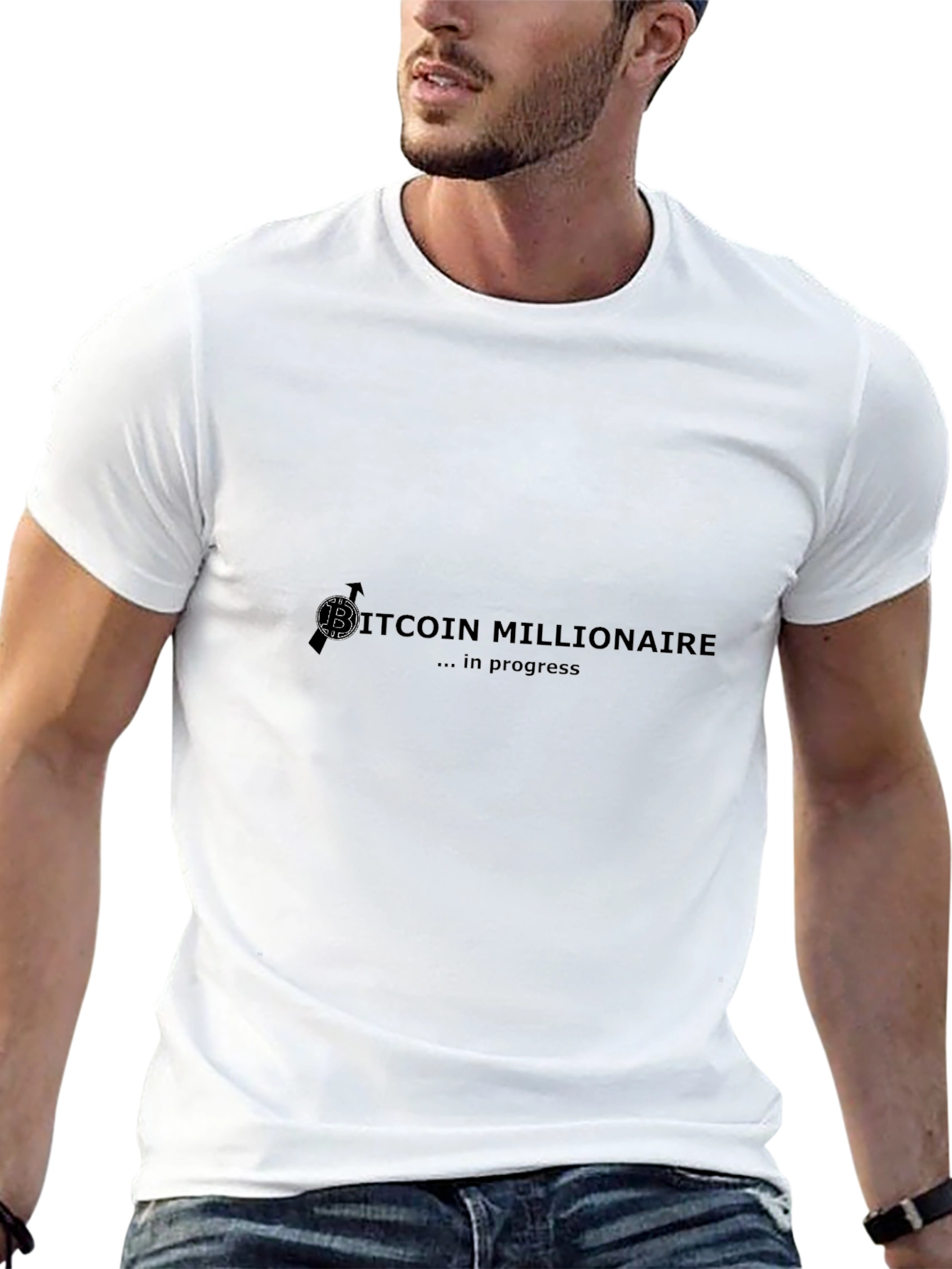 Bitcoin Millionaire in Progress Black T-Shirt