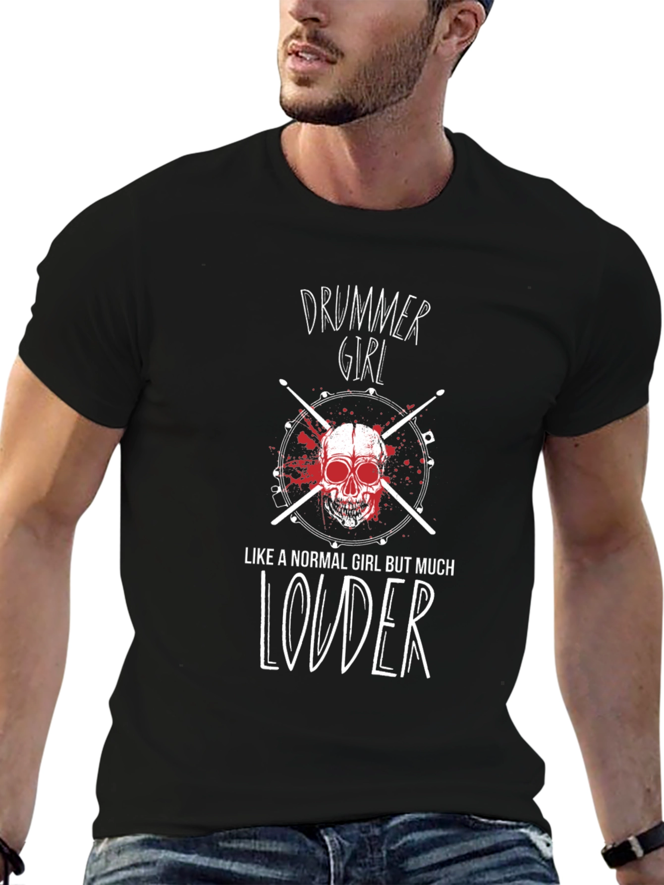 Drummer Girl T-Shirt - Loud Music Lover