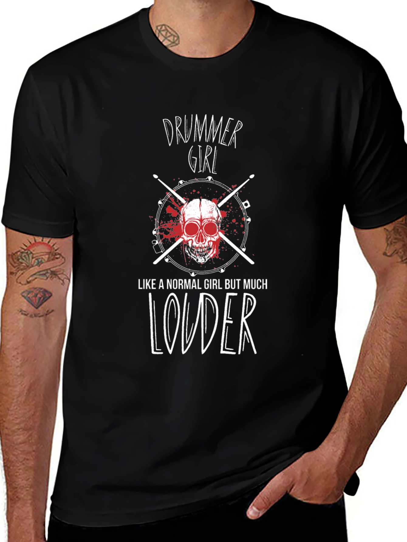 Drummer Girl T-Shirt - Loud Music Lover