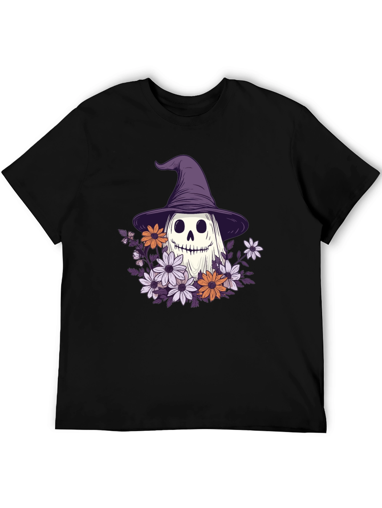 Halloween Ghost Witch Hat Graphic Tee