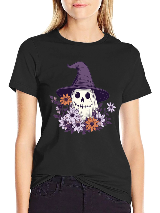 Halloween Ghost Witch Hat Graphic Tee