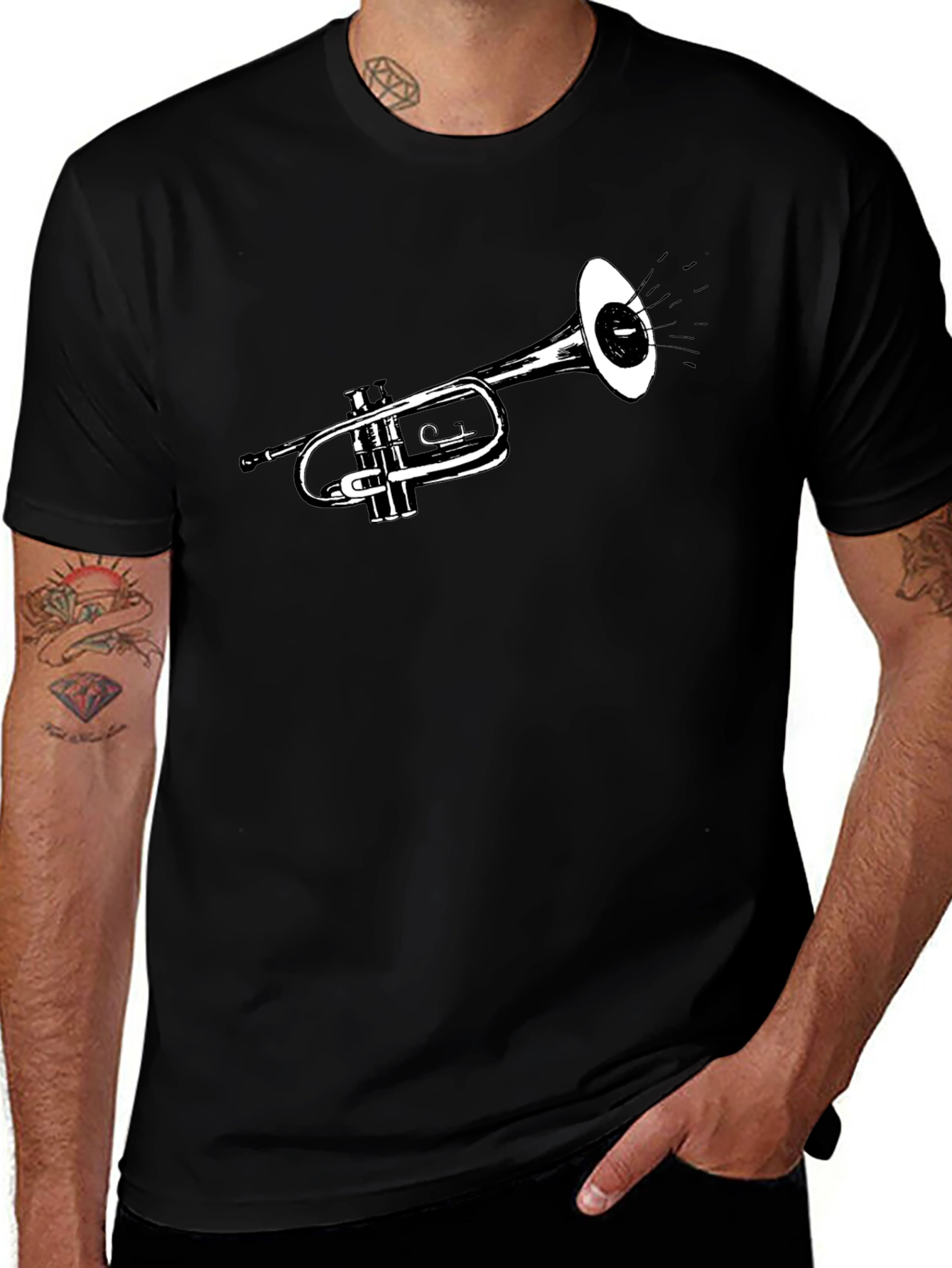 Trumpet Graphic Tee - Cool Musical Instrument T-Shirt