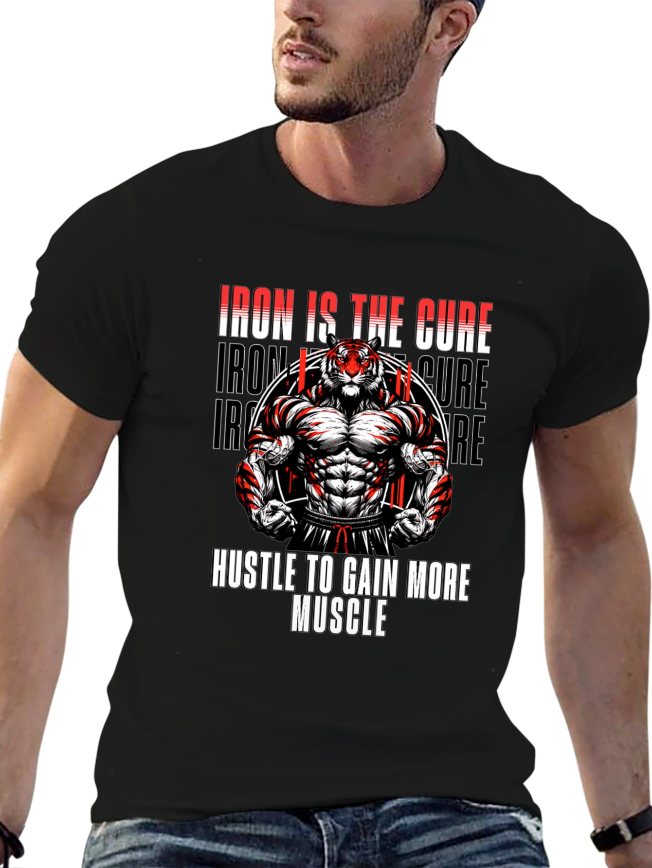 Iron Is The Cure Muscle Tiger Graphic Tee