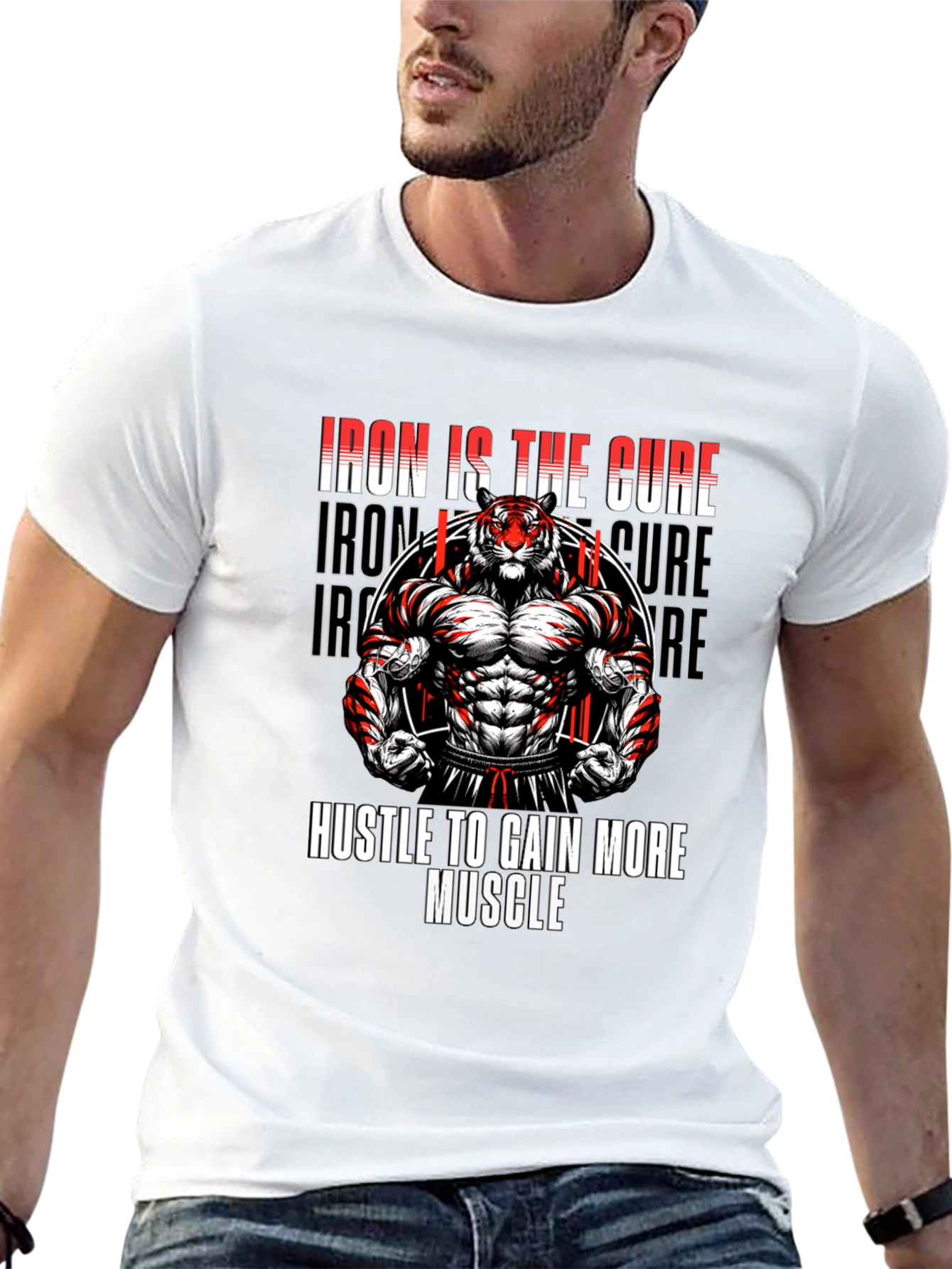 Iron Is The Cure Muscle Tiger Graphic Tee