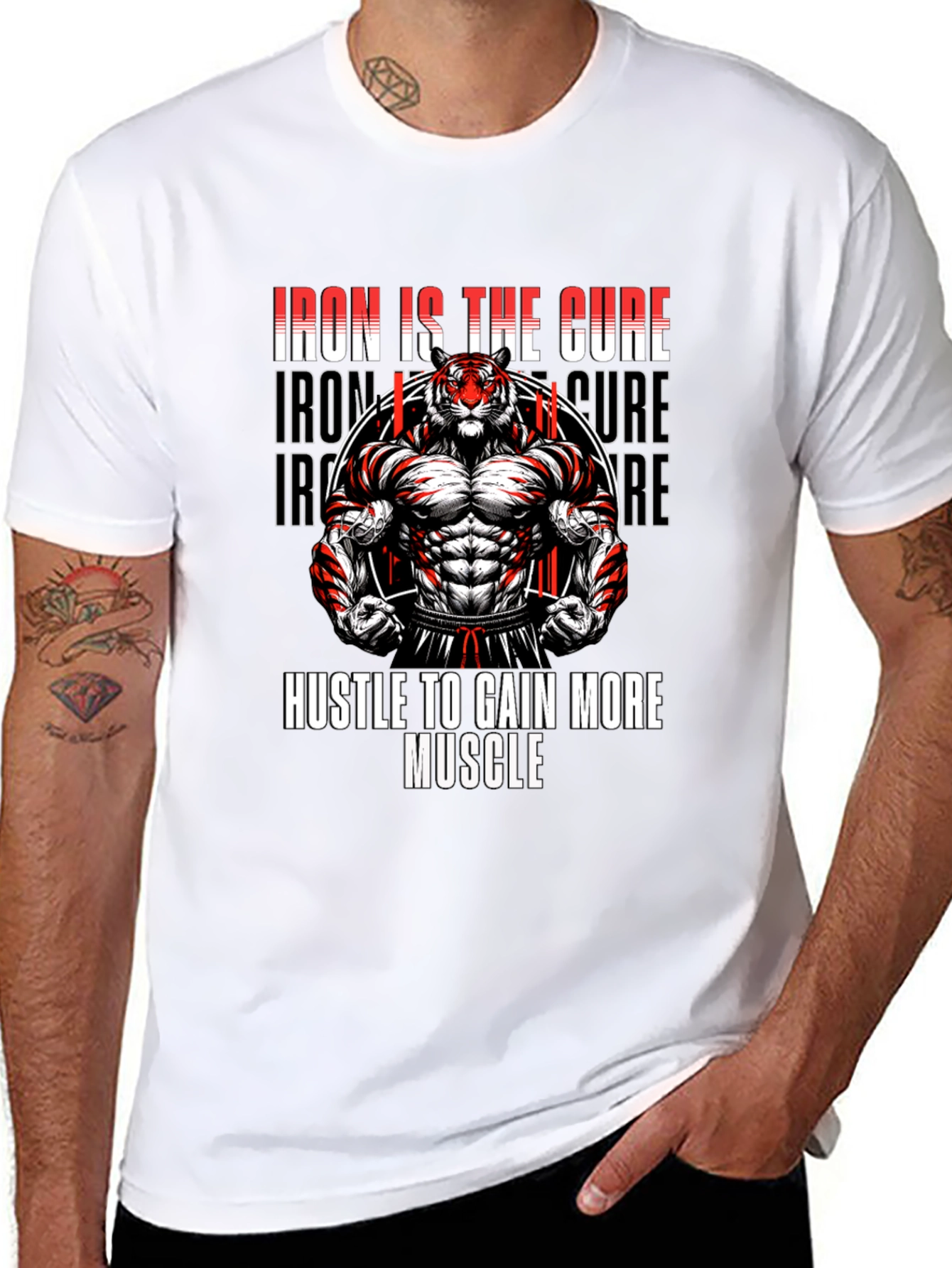 Iron Is The Cure Muscle Tiger Graphic Tee
