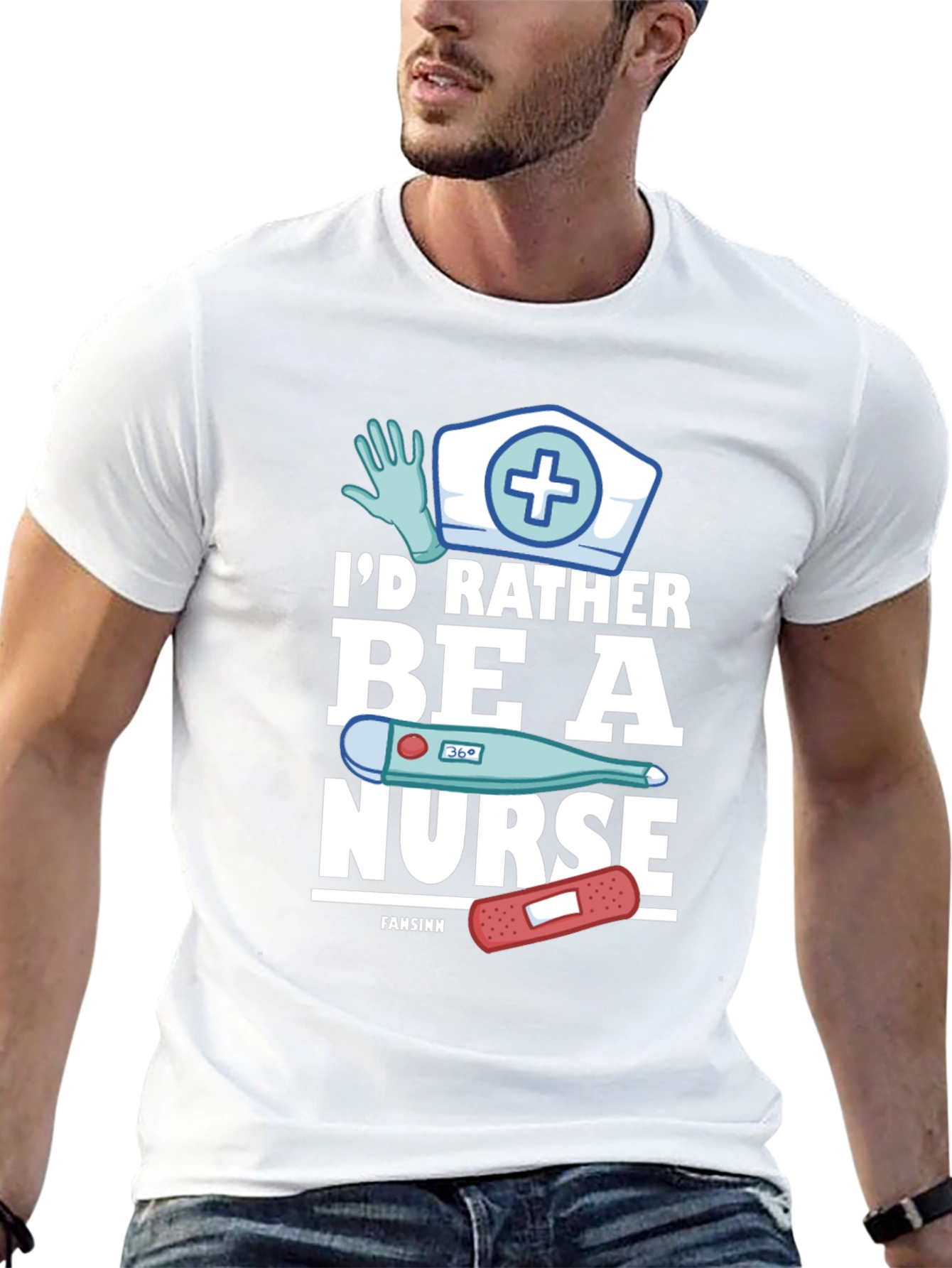 Id Rather Be A Nurse Black T-Shirt