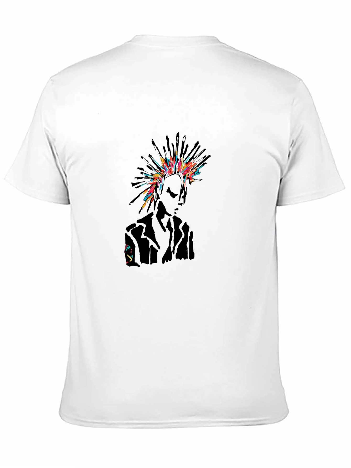 Abstract Punk Graphic Print Black T-Shirt