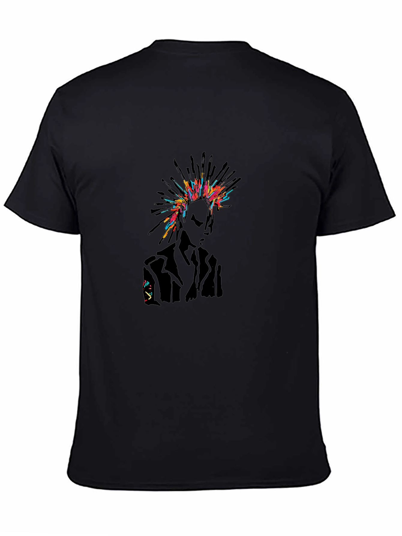 Abstract Punk Graphic Print Black T-Shirt