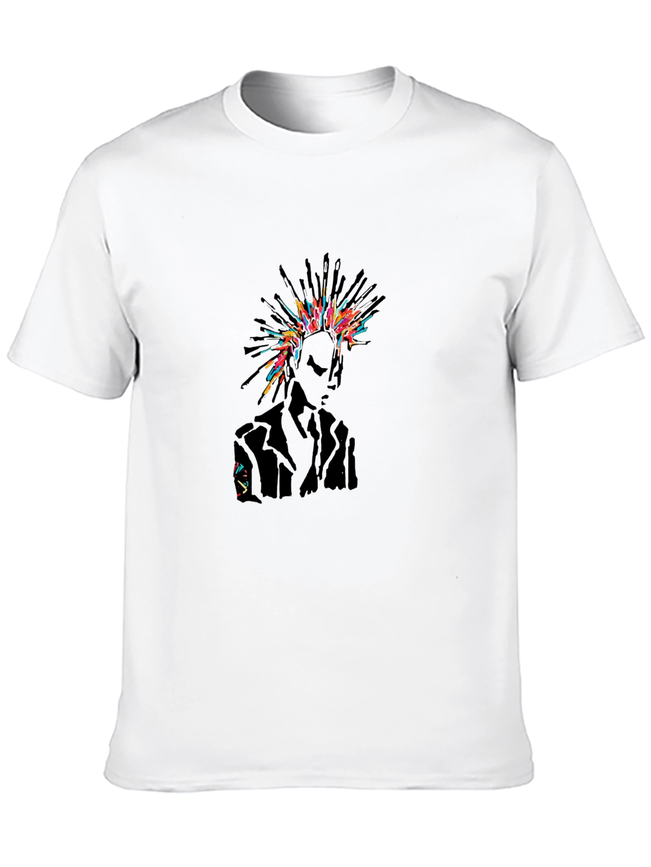 Abstract Punk Graphic Print Black T-Shirt