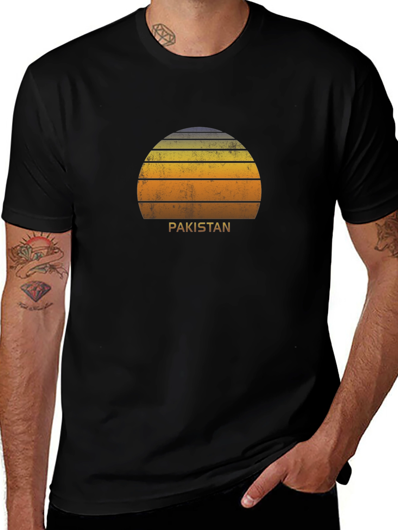Pakistan Sunset Graphic Tee - Retro Style
