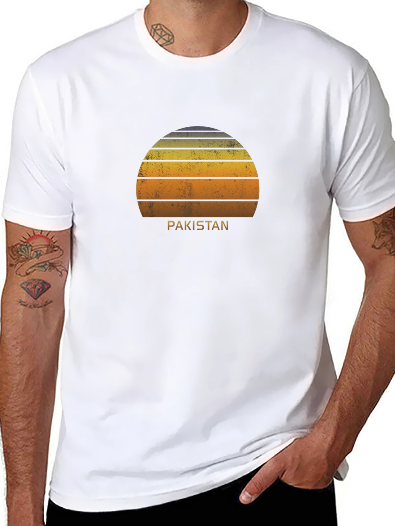 Pakistan Sunset Graphic Tee - Retro Style