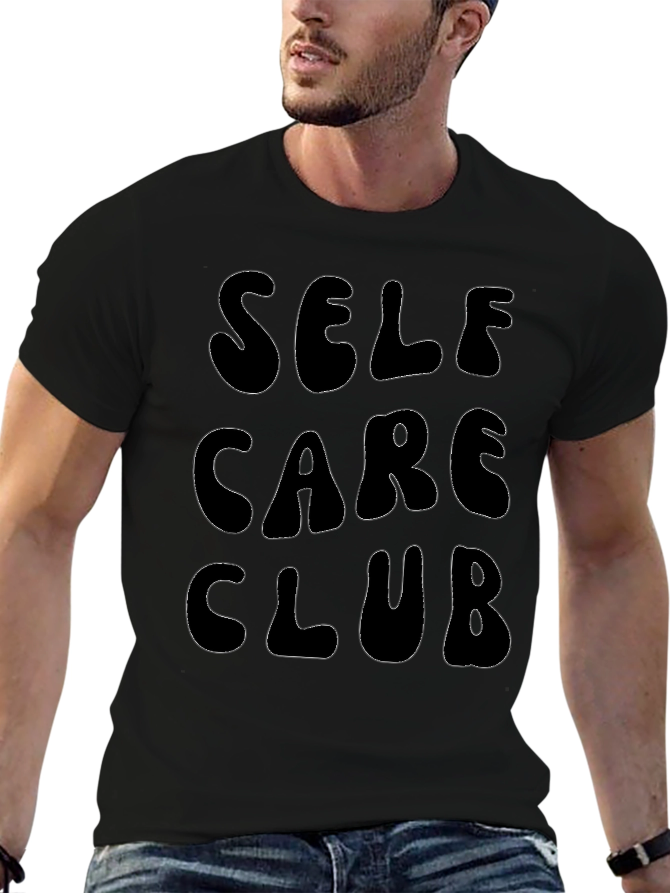 Self Care Club Black Graphic T-Shirt