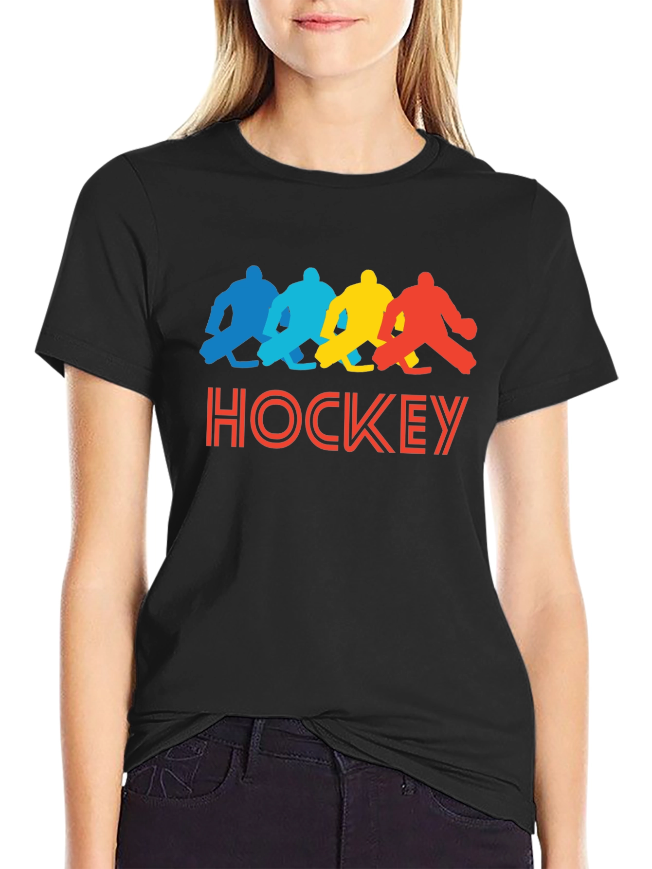 Hockey Player Graphic Tee - Retro Style