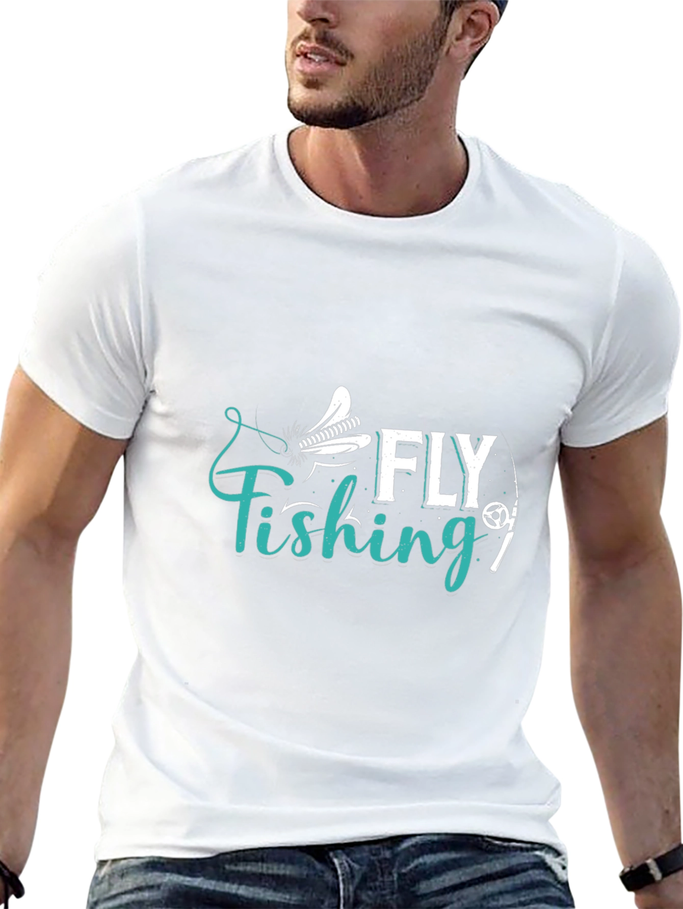 Fly Fishing Graphic T-Shirt - Casual Cotton Tee