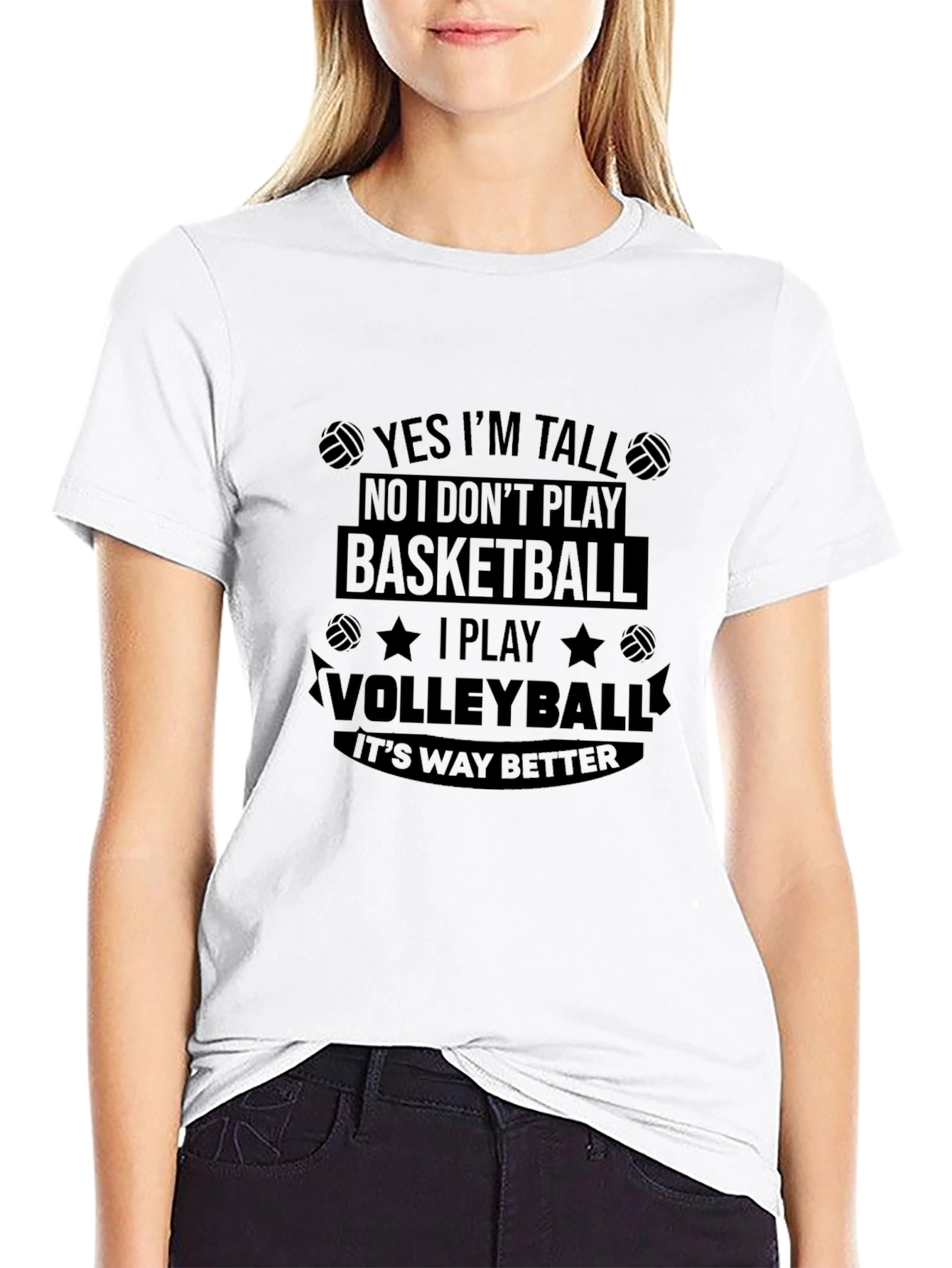 Volleyball Player T-Shirt: Yes Im Tall I Play Volleyball