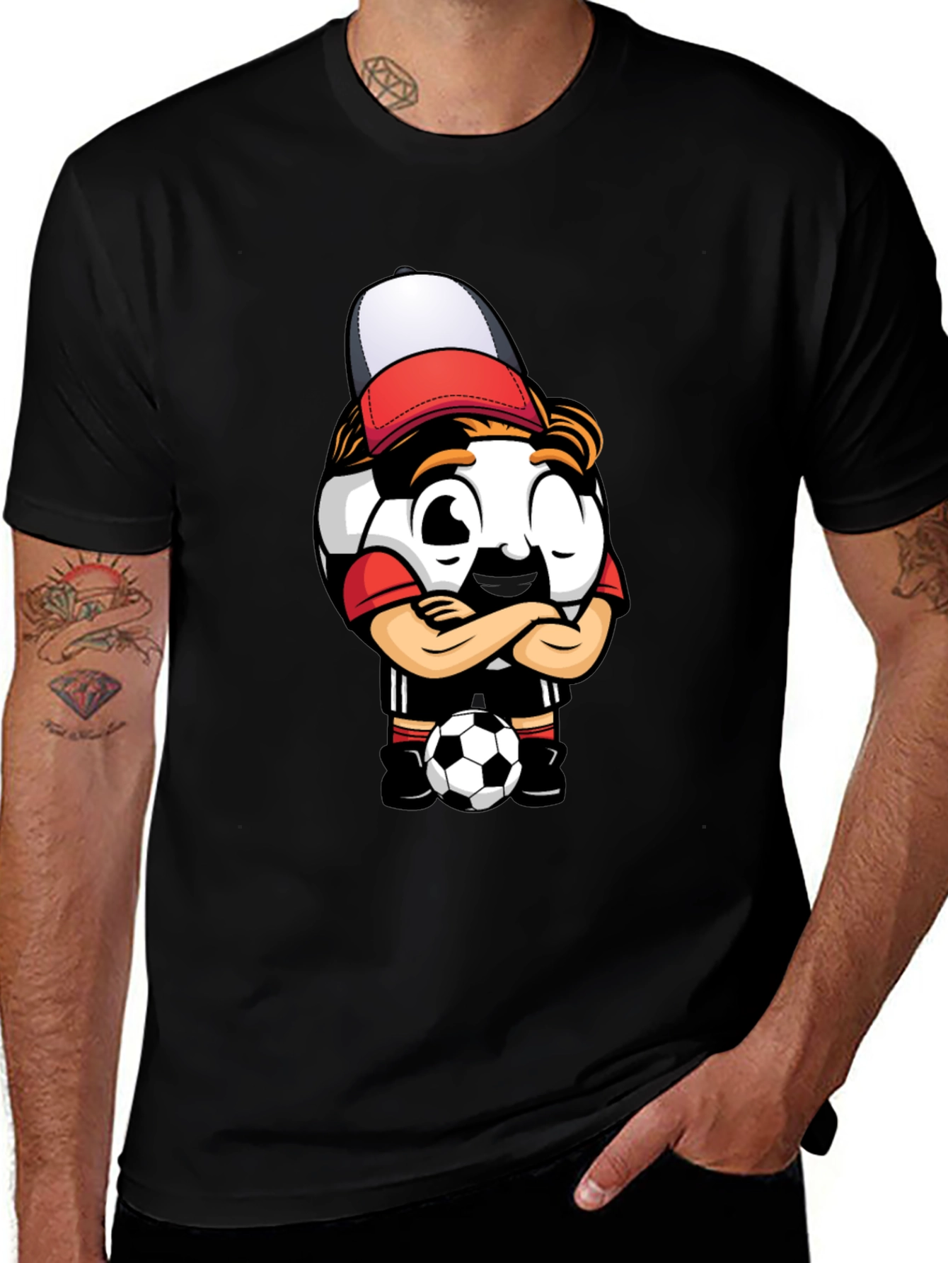 Soccer Ball Cartoon T-Shirt - Cool Graphic Tee
