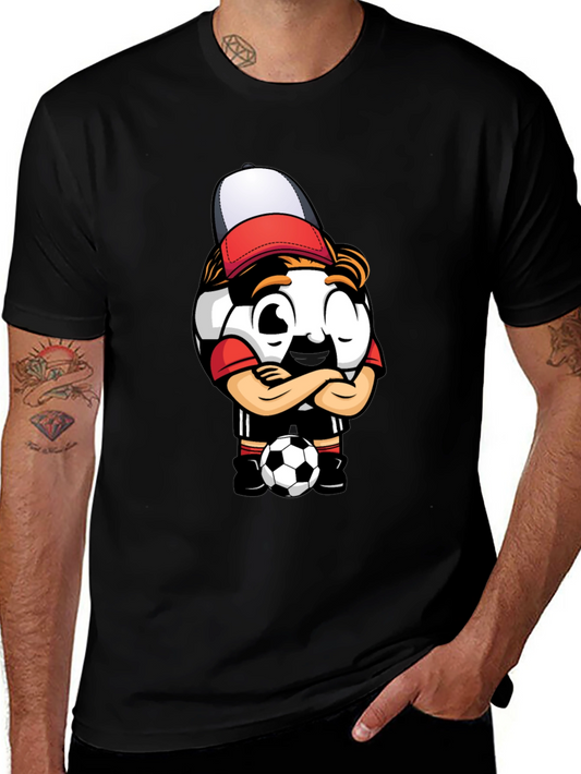 Soccer Ball Cartoon T-Shirt - Cool Graphic Tee