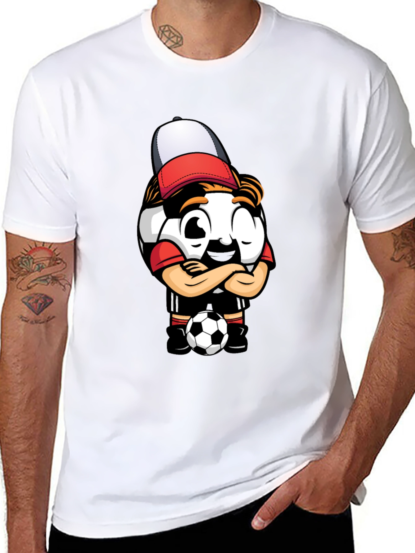 Soccer Ball Cartoon T-Shirt - Cool Graphic Tee