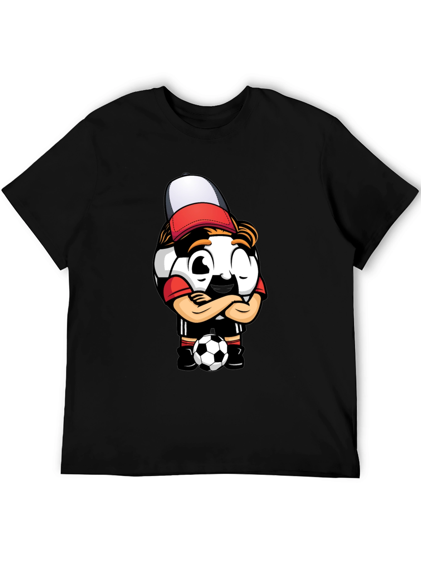 Soccer Ball Cartoon T-Shirt - Cool Graphic Tee