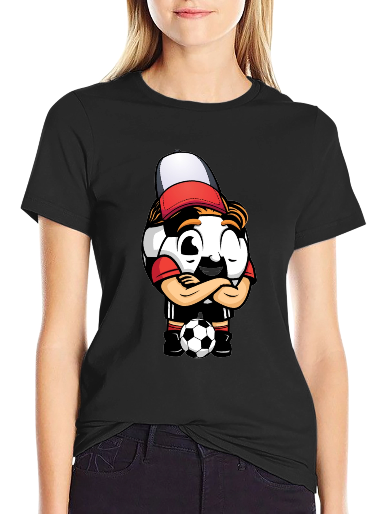 Soccer Ball Cartoon T-Shirt - Cool Graphic Tee