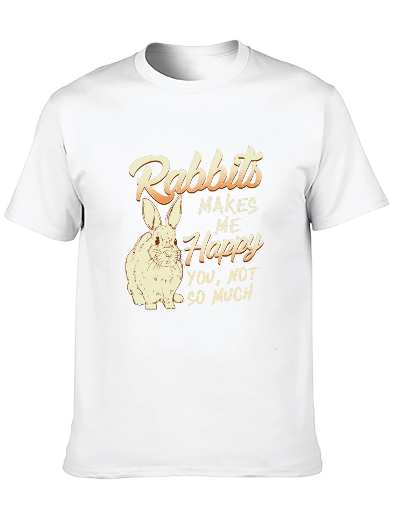 Rabbits Make Me Happy Mens Black T-Shirt