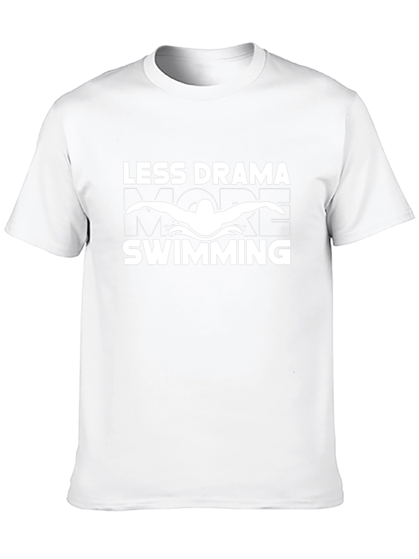 Less Drama More Swimming Black Graphic T-Shirt