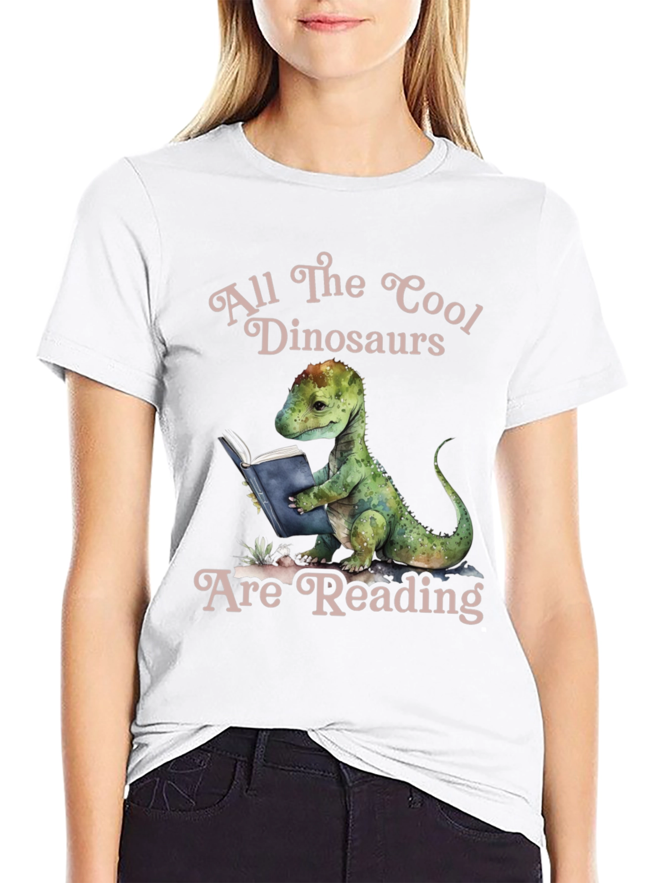 Cool Dinosaur Reading T-Shirt