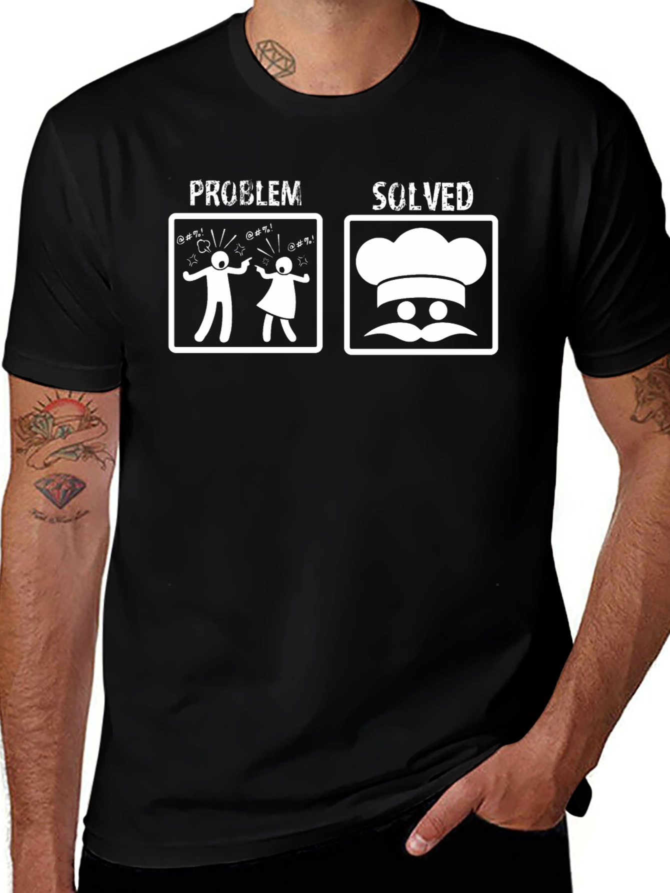 Problem Solved Chef T-Shirt Funny Cooking Tee