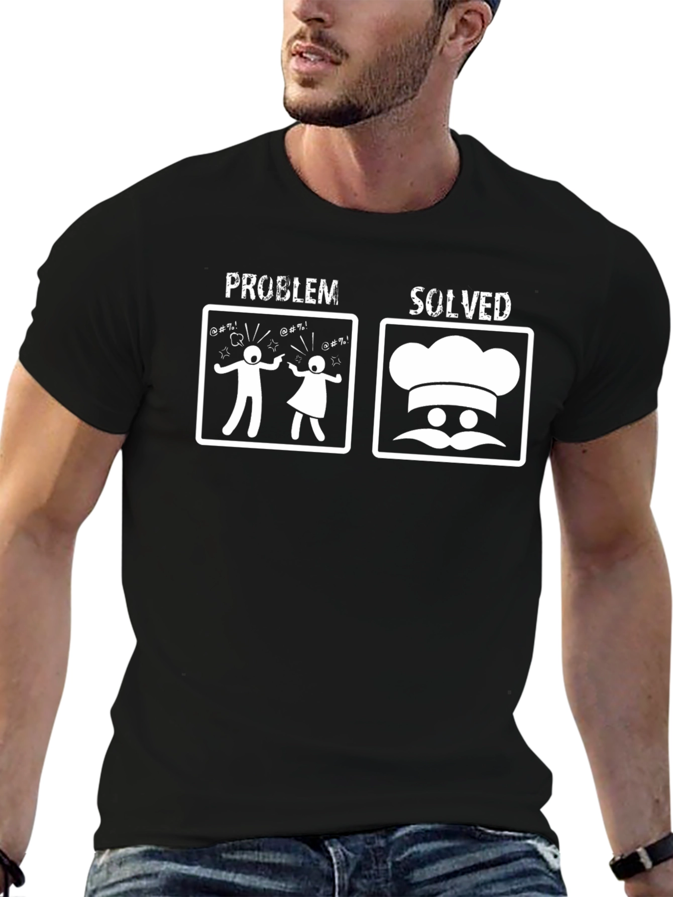 Problem Solved Chef T-Shirt Funny Cooking Tee