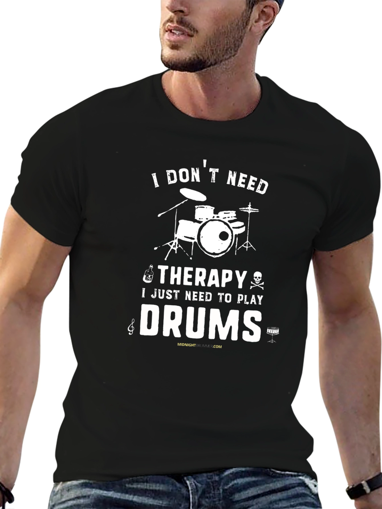 Drummer Therapy T-Shirt - Music Lovers Gift